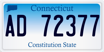 CT license plate AD72377