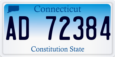 CT license plate AD72384