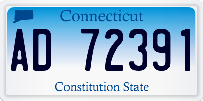 CT license plate AD72391
