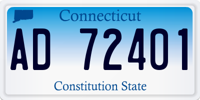 CT license plate AD72401