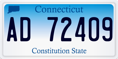 CT license plate AD72409