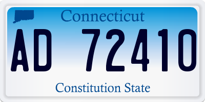 CT license plate AD72410
