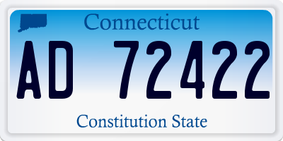 CT license plate AD72422