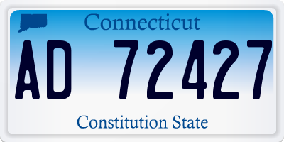 CT license plate AD72427
