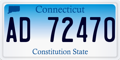 CT license plate AD72470