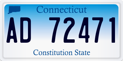 CT license plate AD72471