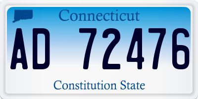 CT license plate AD72476