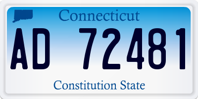 CT license plate AD72481