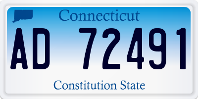 CT license plate AD72491