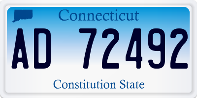 CT license plate AD72492