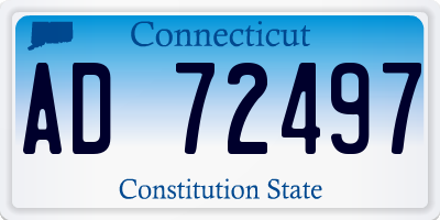 CT license plate AD72497
