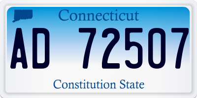 CT license plate AD72507