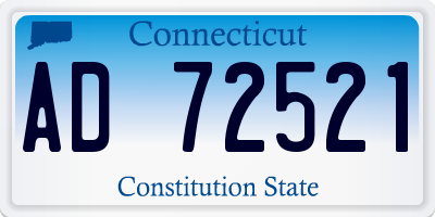 CT license plate AD72521