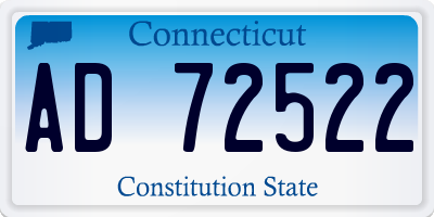 CT license plate AD72522