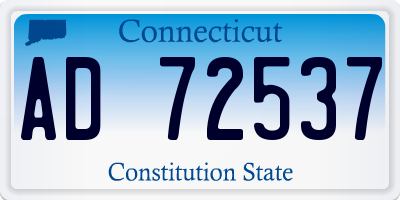 CT license plate AD72537