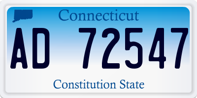 CT license plate AD72547