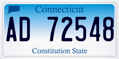 CT license plate AD72548