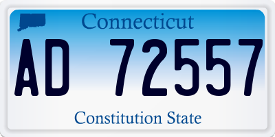 CT license plate AD72557