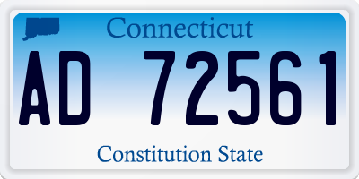 CT license plate AD72561