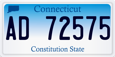 CT license plate AD72575