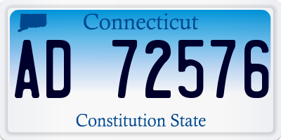 CT license plate AD72576