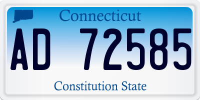 CT license plate AD72585