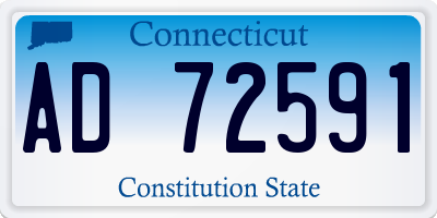 CT license plate AD72591
