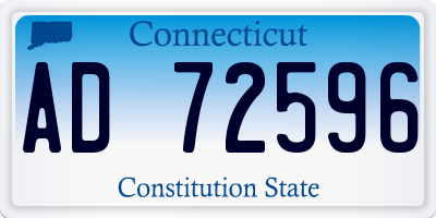 CT license plate AD72596