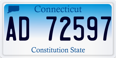 CT license plate AD72597