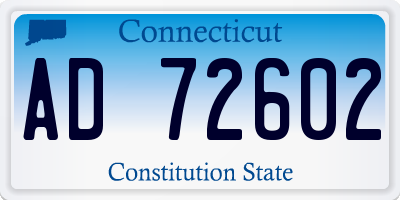 CT license plate AD72602