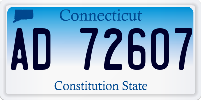 CT license plate AD72607