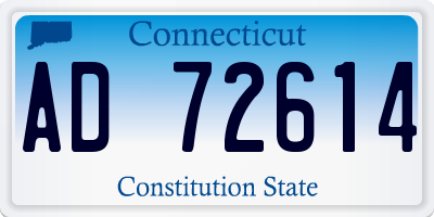 CT license plate AD72614