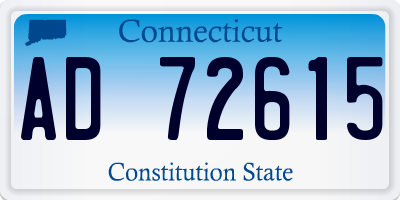 CT license plate AD72615