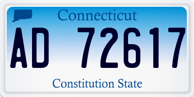 CT license plate AD72617
