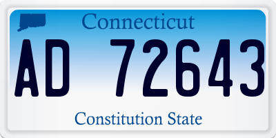 CT license plate AD72643