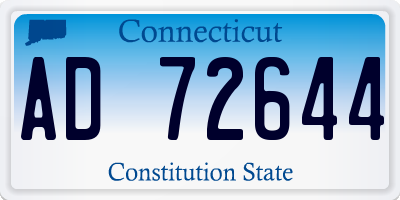 CT license plate AD72644