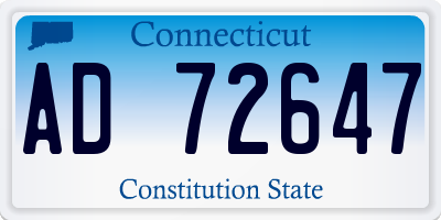 CT license plate AD72647