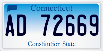 CT license plate AD72669