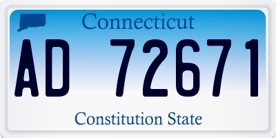CT license plate AD72671