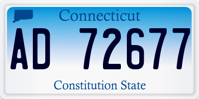 CT license plate AD72677