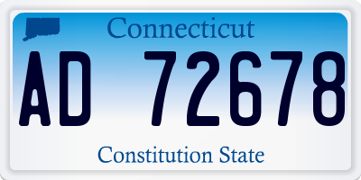 CT license plate AD72678