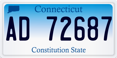 CT license plate AD72687
