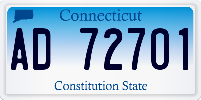CT license plate AD72701