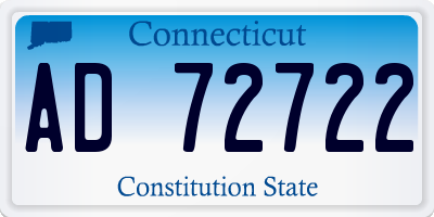 CT license plate AD72722