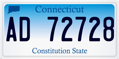 CT license plate AD72728
