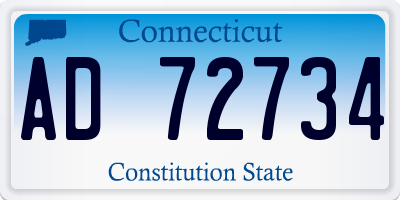 CT license plate AD72734
