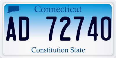 CT license plate AD72740
