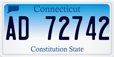 CT license plate AD72742