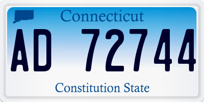 CT license plate AD72744