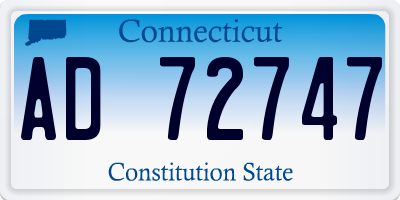 CT license plate AD72747